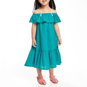 Old Navy Kids - Ruffle Crinkle Gauze Midi for Toddler (Teal / 18-24M)